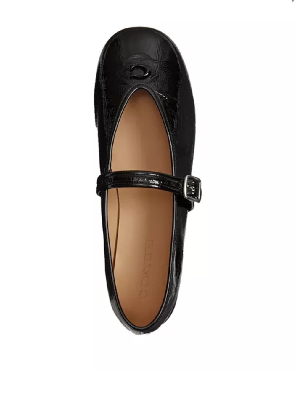 NEW COACH Women's Sculpted C Crinkle Patent Leather Mary Jane Shoes - Picture 2 of 4